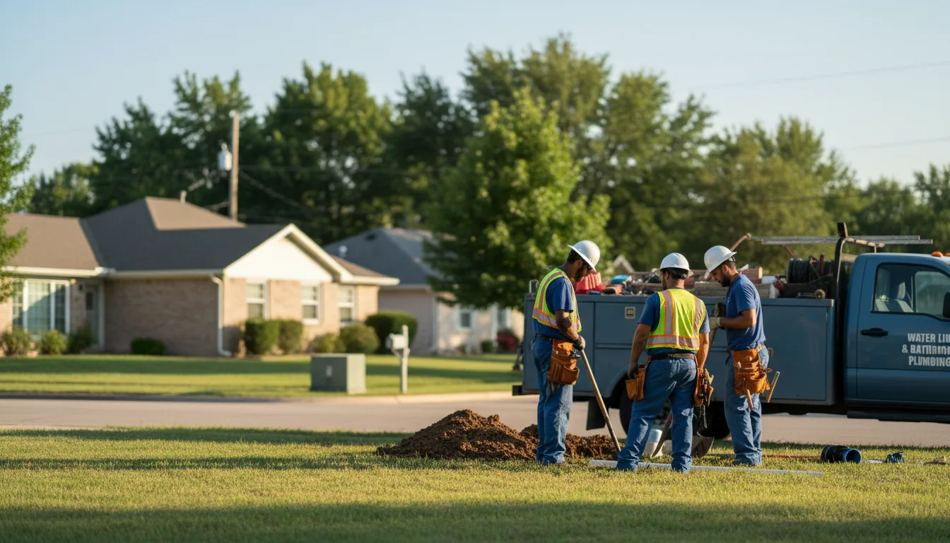 Residential water line and bathroom plumbing service in Farwell, TX